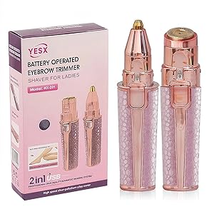 YESX 2-in-1 battery-operated eyebrow trimmer and facial shaver